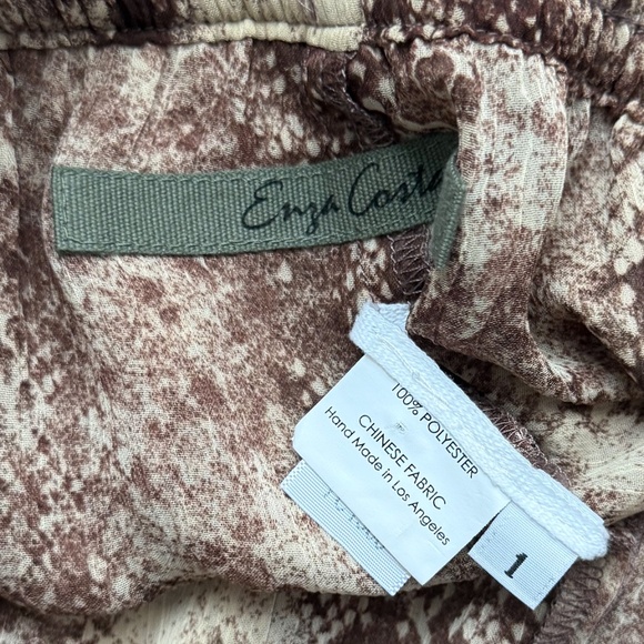 Enza Costa Yoryu Chiffon Drawcord Short Snakeskin Print - Picture 5 of 5